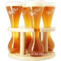 custom glass Beer Glasses with Wooden Base